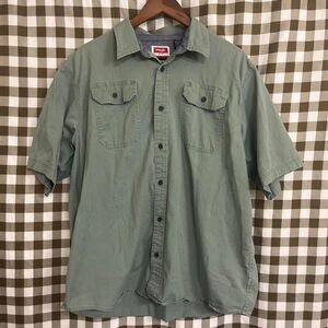 Wrangler Flex for Comfort Men's Green Short Sleeve Button Up Shirt XL